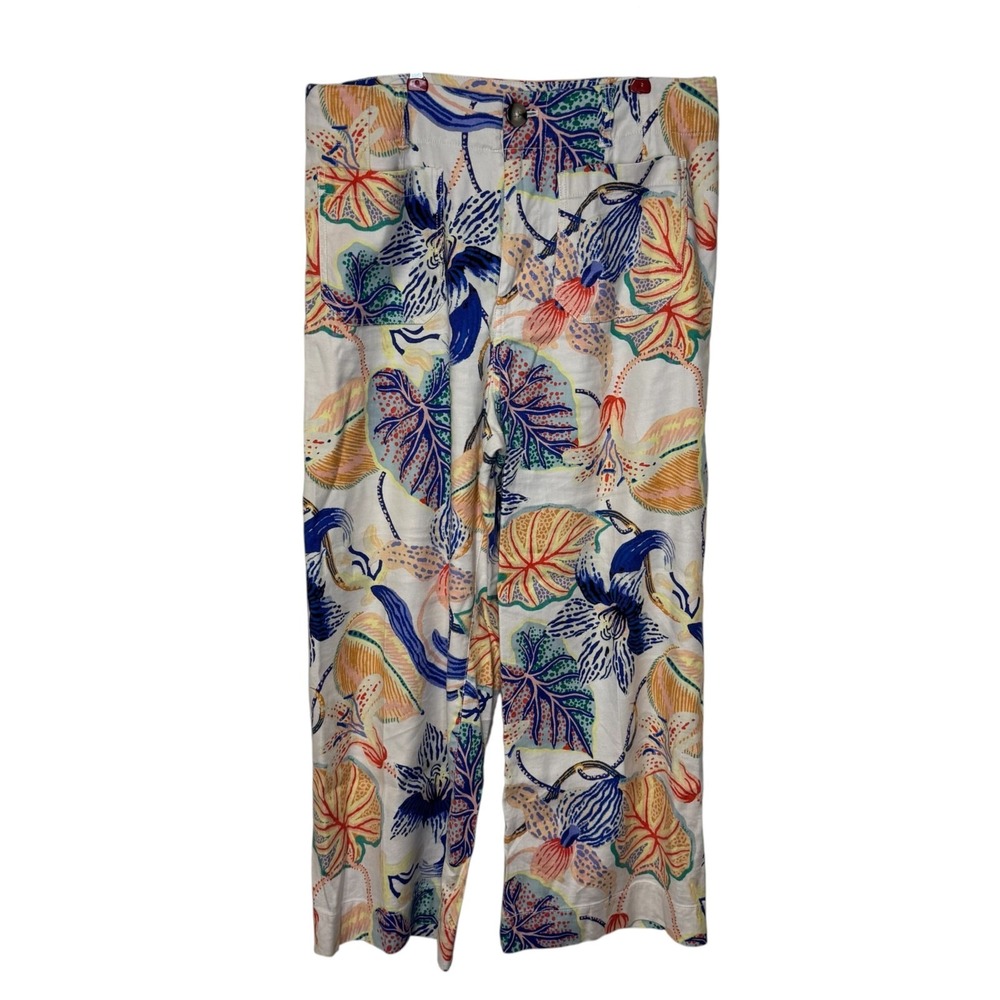 Maeve Womens Pants The Colette Floral Wide Leg High-Rise Boho Cropped Size 31
